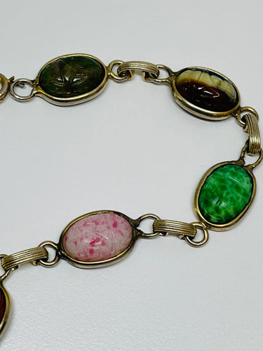 Gold Filled Scarab Bracelet Devil's Details